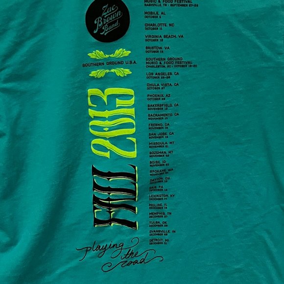 Zac Brown Band Concert Tee 2013 Lucy Justice Goods Size XL - Picture 2 of 6